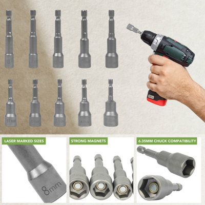 BLOSTM Magnetic Nut Drivers - 10 Pack - 8