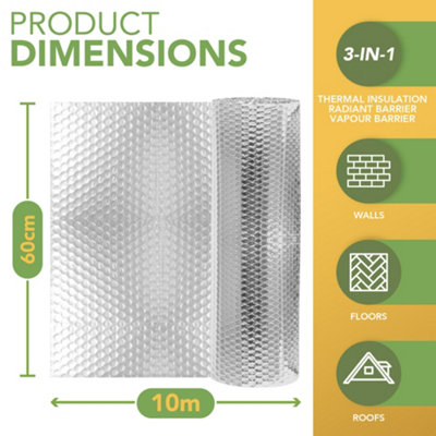 BLOSTM Multi-Purpose Foil Insulation Roll 0.6M X 10M - 5