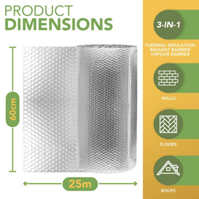 BLOSTM Multi-Purpose Foil Insulation Roll 0.6M X 25M - 5