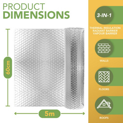 BLOSTM Multi-Purpose Foil Insulation Roll 0.6M X 5M - 4