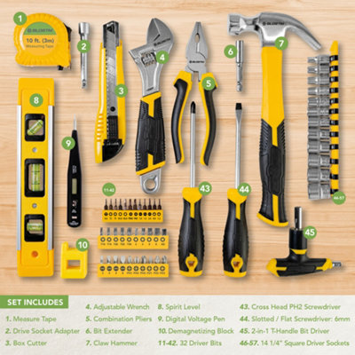 BLOSTM Multi Tool Kit 57 Piece DIY - 4