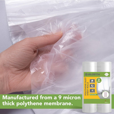 BLOSTM Polythene Dust Sheet Rolls 3m X 50m - 2 Pack - 3