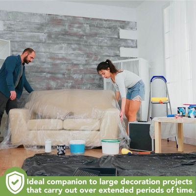 BLOSTM Polythene Dust Sheet Rolls 3m X 50m - 2 Pack - 6
