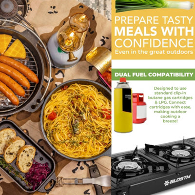 BLOSTM Portable Camping Gas Stove - Double - 5