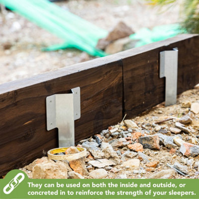 BLOSTM Railway Sleeper Edging Bracket 10 Pack - 5