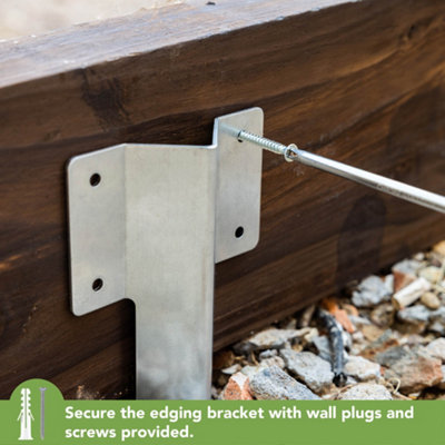 BLOSTM Railway Sleeper Edging Bracket 10 Pack - 6