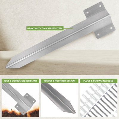 BLOSTM Railway Sleeper Edging Bracket 10 Pack - 7