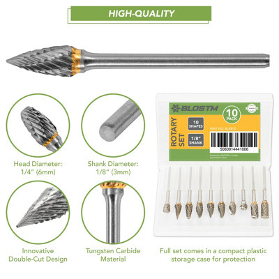 BLOSTM Rotary Burrs Set - 10Pcs - 5