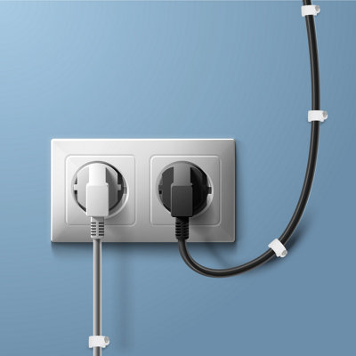 BLOSTM Round Cable Clips - Pack Of 400 - 8