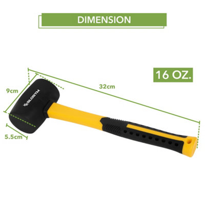 BLOSTM Rubber Mallet Hammer 16 Oz