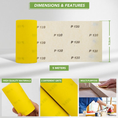 BLOSTM Sand Paper Rolls 1. 180 Grit 2. 120 Grit - 6