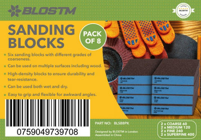 BLOSTM Sanding Blocks - 8 Pack