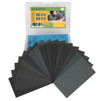 BLOSTM Sandpaper Assortment - 102 Pieces - 9
