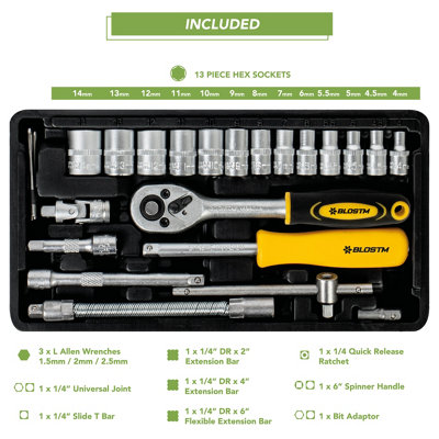 BLOSTM Socket Wrench Set - 46 Piece - 7