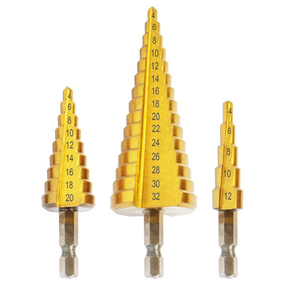 BLOSTM Steel Step Drill Bits - 3PCS - 4
