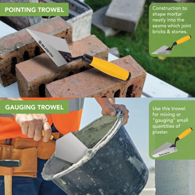 BLOSTM Trowel Set 5 Piece - Bricklaying or Plastering - 7