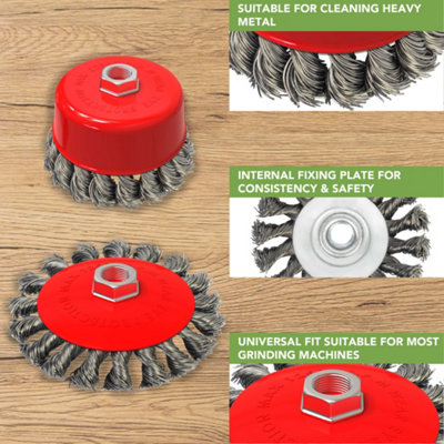 BLOSTM Twist Knot Wire Brush Set 4Pcs - 5