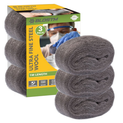 BLOSTM Ultra Fine Steel Wool - 3 Pack