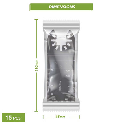 BLOSTM Wood Oscillating Saw Blades 15 Pack - 7