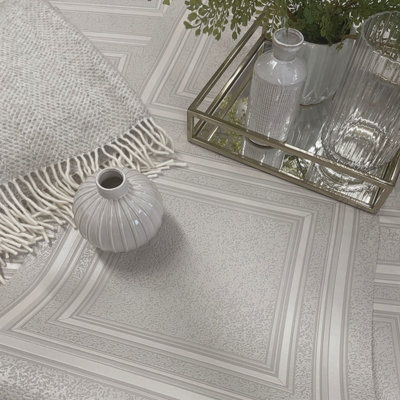 Blown Vinyl Panel Wallpaper Grey Belgravia 5838