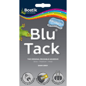 Blu Tack Dark Grey Re-Usable Adhesive Putty (12 Packs)