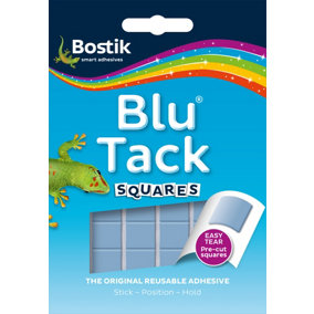 Blu Tack Pre Cut Squares Blue Re-Usable Adhesive Putty(2 Packs)