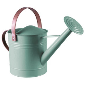 Blue 4.5L Metal Watering Can with Sprinkler Nozzle & Pink Handle - Colourful Home or Garden Water Bucket - H30 x W20 x D43cm
