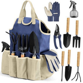 Blue 9 Piece Outdoor Gardening Combo Gift Scissors Set Toolkit