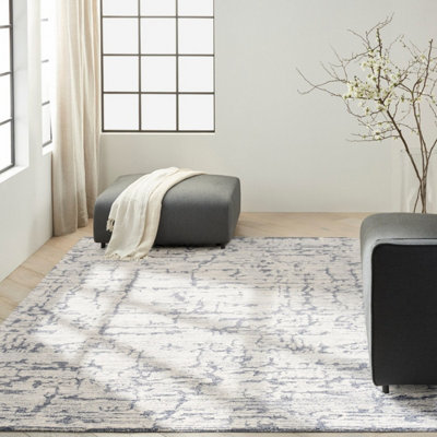 Blue Abstract Handmade Luxurious Modern Wool Rug For Bedroom & Living Room-160cm X 221cm