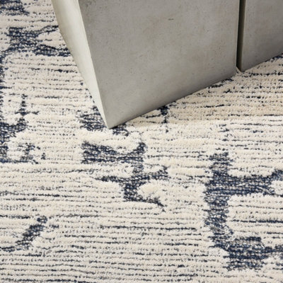Blue Abstract Handmade Luxurious Modern Wool Rug For Bedroom & Living ...
