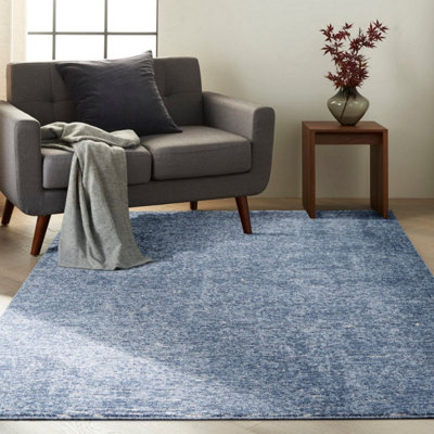 Blue Abstract Luxurious Modern Easy to clean Rug For Dining -229cm X 300cm