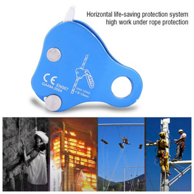 Blue Aluminum Rope Grab Lock Protection Kits for Outdoor Climbing and ...