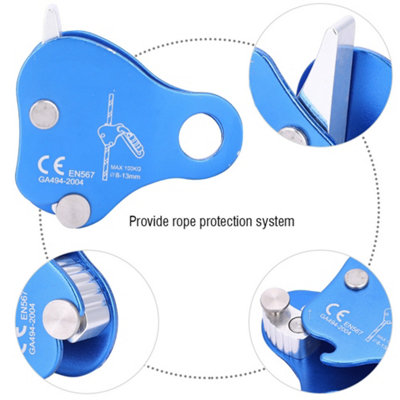 Blue Aluminum Rope Grab Lock Protection Kits for Outdoor Climbing and ...