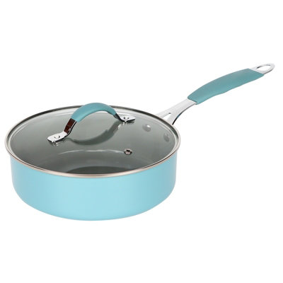 Blue and Dove Grey Induction 14 Pcs Kitchen Non Stick Cookware Set ...