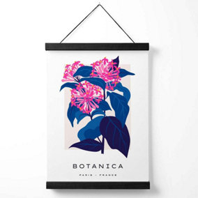 Blue and Pink Cornflower Flower Market Gallery Medium Poster with Black Hanger