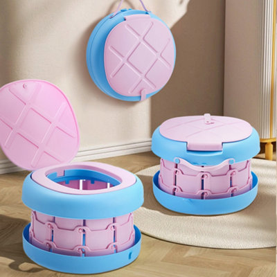 Blue and Pink Pineapple Plastic Movable Foldable Kid Toddler Toilet Pan