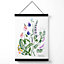Blue and Purple Wild Flowers Flower Market Simplicity Medium Poster with Black Hanger