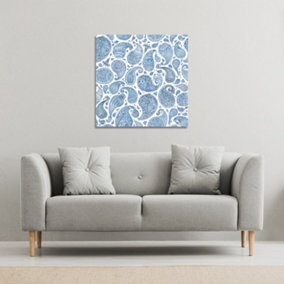 Blue and White Bo Ho world (Canvas Print) / 101 x 101 x 4cm