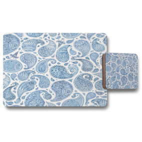 Blue and White Bo Ho world (Placemat & Coaster Set) / Default Title