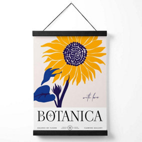 Blue and Yellow Sunflower Flower Market Exhibition Medium Poster with Black Hanger