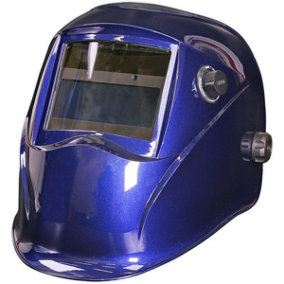 Blue Auto Darkening Welding Helmet - Adjustable Shade Knob - Grinding Function