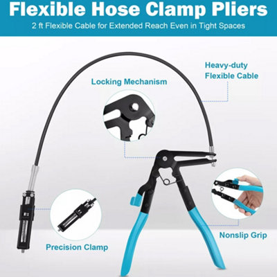 Blue Automotive Flexible Hose Clamp Clip Pliers Tool Set Swivel Jaw ...