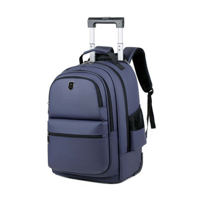 Blue Backpack Rolling Trolley Extendable Handle Rucksack Carry-On ...