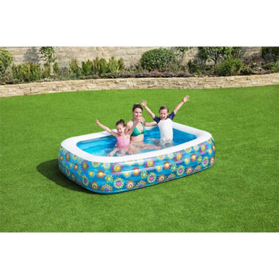 Blue Bestway Inflatable Kids Pool - 229x152x56 cm Family Swimming Pool