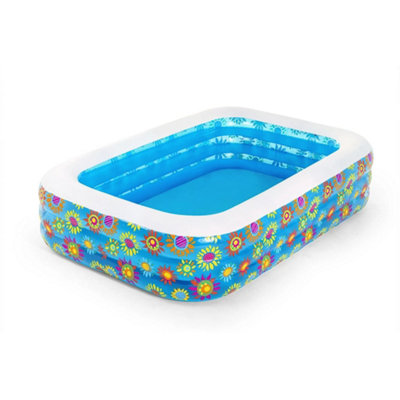 Blue Bestway Inflatable Kids Pool - 229x152x56 cm Family Swimming Pool