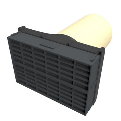 Blue/Black Airbrick 9" x 6" with Extendable 5" Pipe for Cavity Wall Ventilation