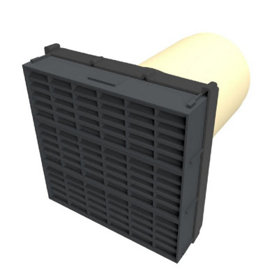 Blue/Black Airbrick 9" x 9" with Extendable 6" Pipe for Cavity Wall Ventilation