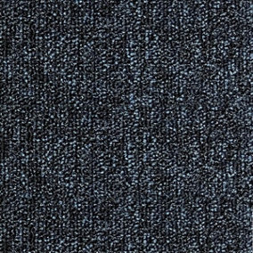Blue Black Carpet Tiles  For Contract, Office, 3.5mm thick Tufted Loop Pile, 5m² 20 Tiles Per Box