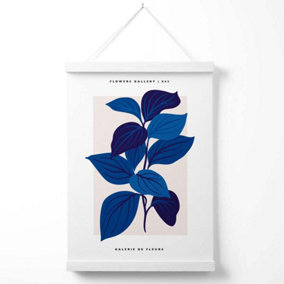 Blue Botanicals Flower Market Exhibition Poster with Hanger / 33cm / White