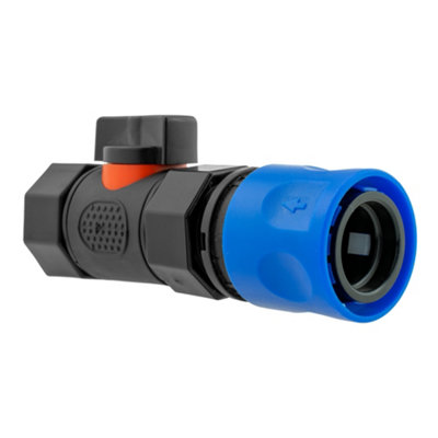 Blue BSP Female In Line Soft Touch Valve Kit Click Lock Quick Connect